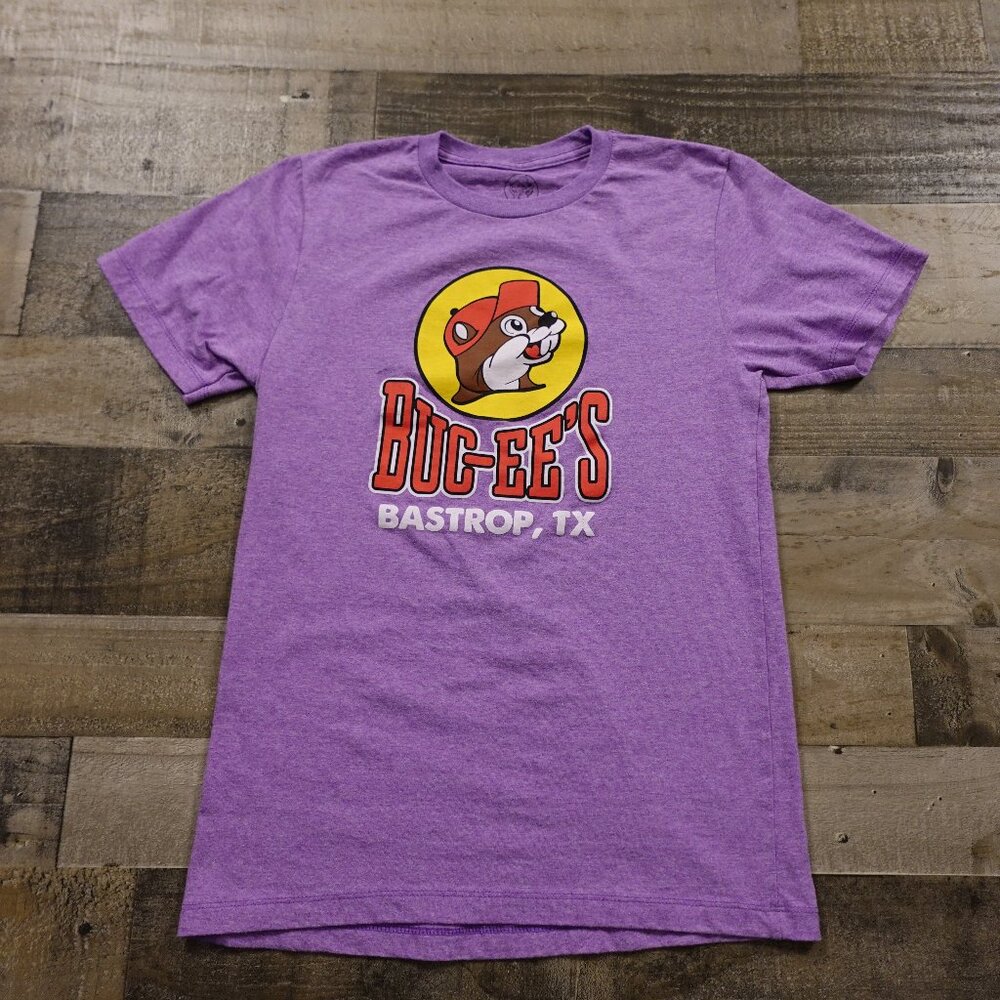 Buc-Ee's tee shirt women's small heather purple Bucee's‎ Bastrop Texas